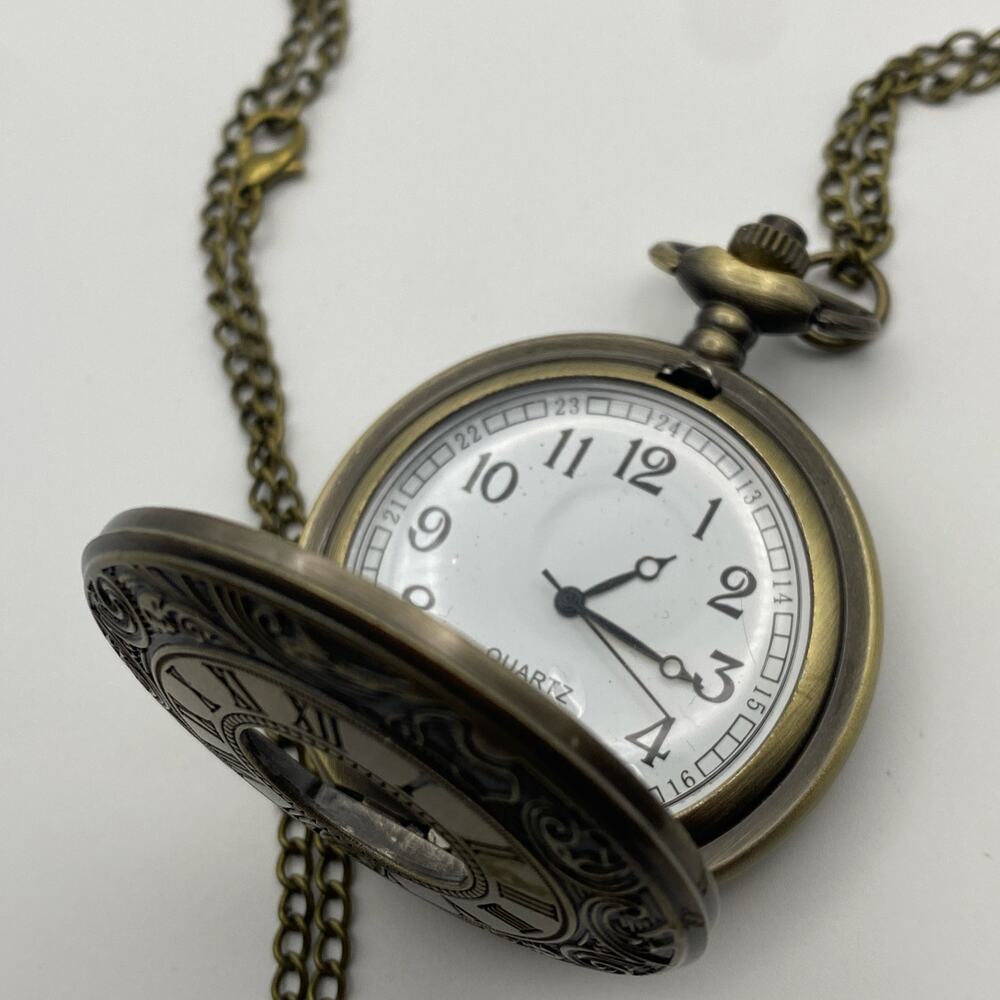 Antique-Style Bronze Pocket Watch - Quartz Movement - Picture 3 of 6